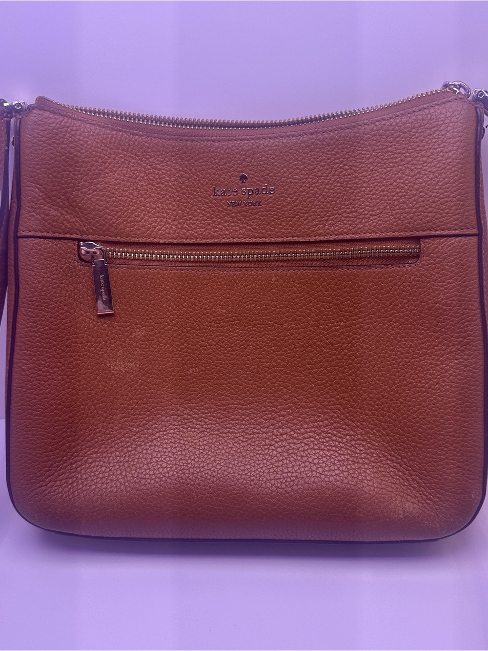 kate spade tan pebbled leather shoulder bag